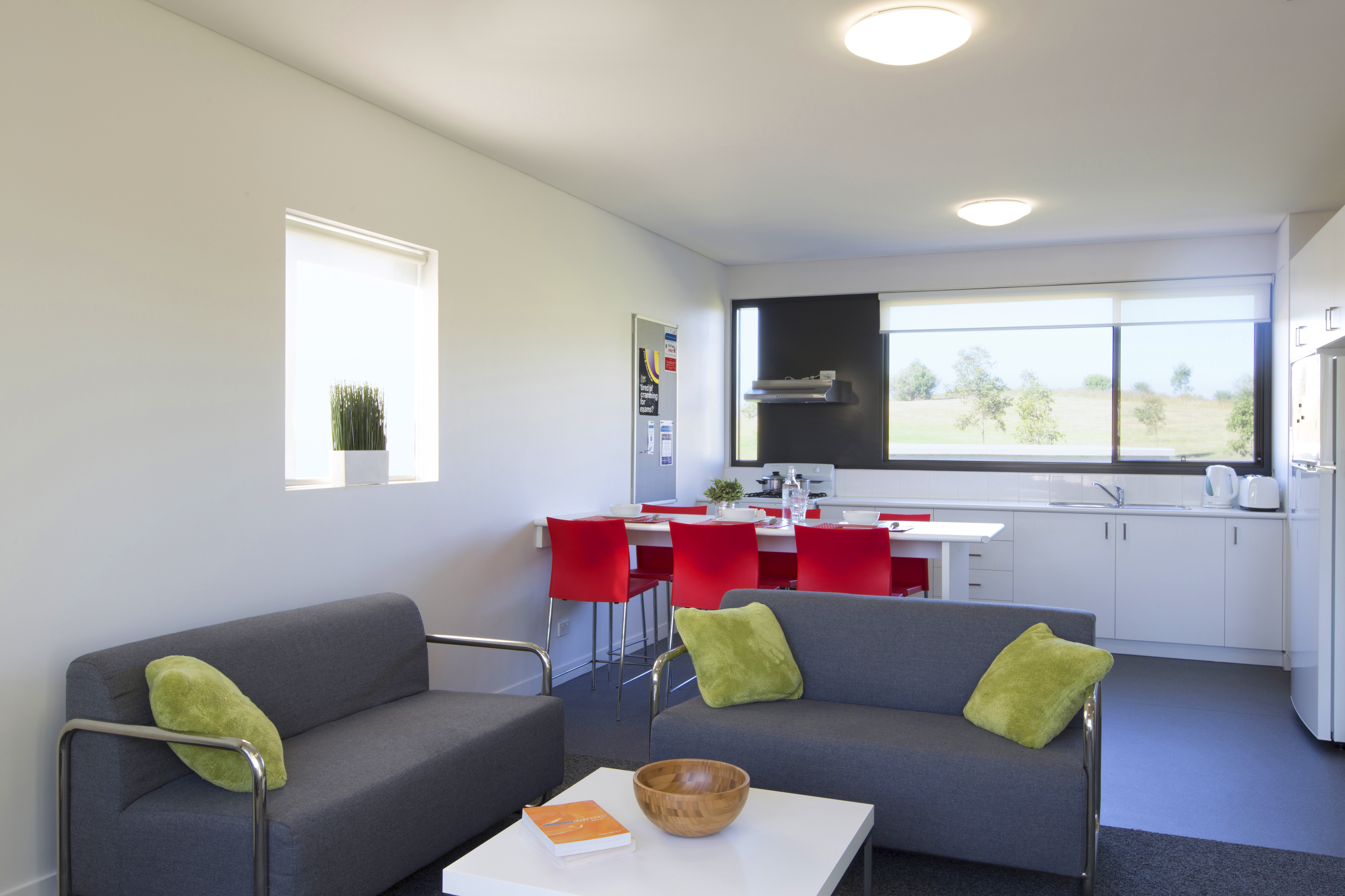 WSU Campbelltown accommodation lounge area